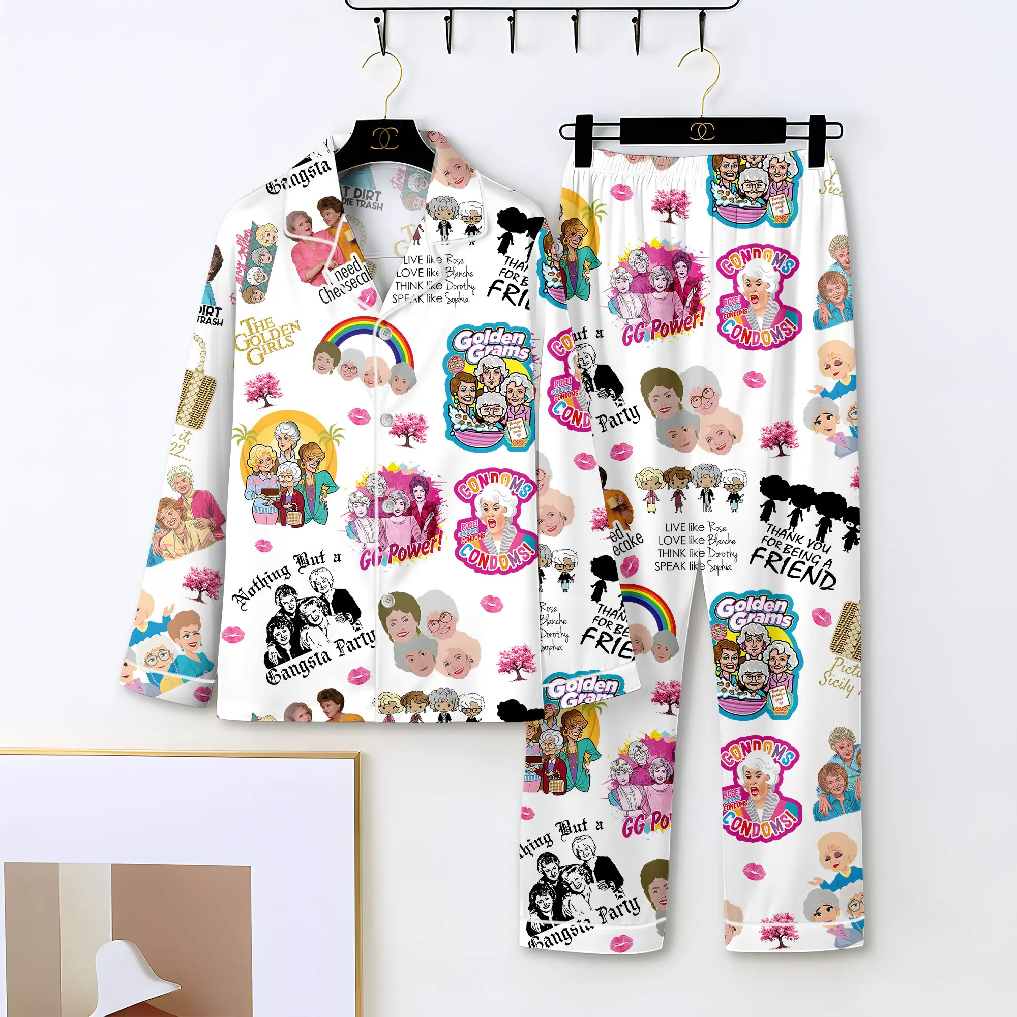 Golden Girls Pajamas Set For Women And Kids, Funny Retro Sleepwear , 80s TV Show Loungewear, Friendship PJs, Vintage Cartoon Nightwear Gift