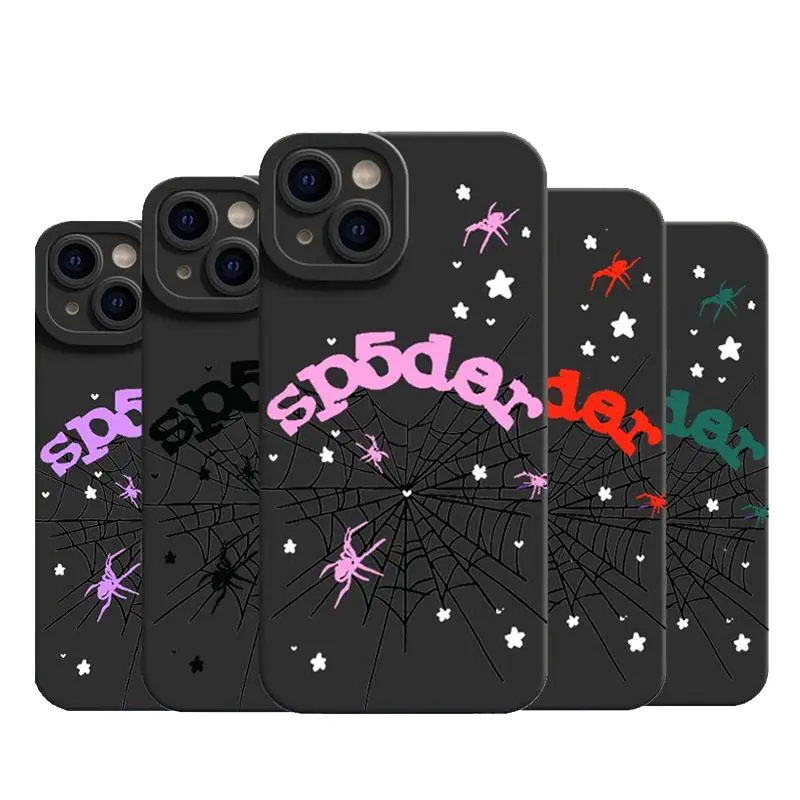 Dark Spider Web Design Silicone Black TPU Matte Smartphone Case for Samsung A13,A14,A15,A35,A36,A53,A54 - Customized Soft Full-Body Anti-Drop Protection Handheld Cellphone Devices Accessory Gift