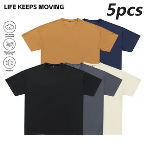 LIFE KEEPS MOVING Men's Solid Color Crew Neck T-Shirt Short Sleeve Casual Tee Los Angeles Street Style Summer Quick-Dry Breathable Fabric for Gym Running Sports and Everyday Wear