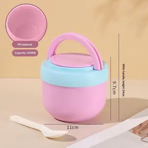 High-quality outdoor and indoor plastic, stainless steel exquisite soup bowls, lunch boxes, tableware spoons, insulated lunch boxes, breakfast cups, and soup cups, essential for families, office workers, students, and children