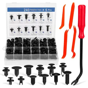 240 Pcs Bumper Clips Car Clips Plastic Rivets of 12 Most Popular Sizes and 5 Fastener Removers Fasteners Push Retainer Kit Auto Push Pin Rivets Set