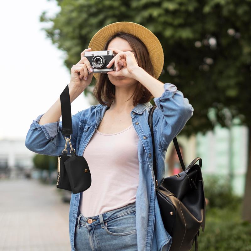 Mini Zip Around Wristlet Wallet for Women Dual Pouch Wristlet Portable Coin Purse Mini Women Coin Pocket