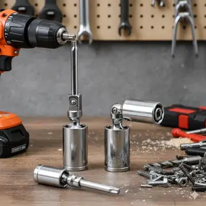 Heavy-Duty 1/4" to 1/2" Air Impact Wrench Adapter, Industrial Quick-Change Socket Combination Tool Set, Drive Sockets for Automotive Repair, Machine Assembly, Workshop & Home Use, High-Strength Non-Slip Precision Adapter Kit