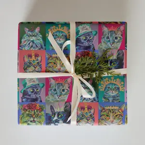 Are You Kitten Me - Wrapping Paper  - Lemme Paint Dat - Birthday, Holiday, Kids