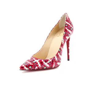 Pre-owned Christian Louboutin Women's Pigalle Follies Pumps Printed Patent 100 by Rebag