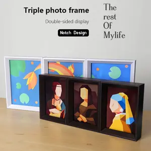 Elegant Wall-Mounted Triptych Frame, Perfect for Coffee Shop Decor, Photo Display, Gift Choice, Home Decoration, Ideal for Interior Enthusiasts