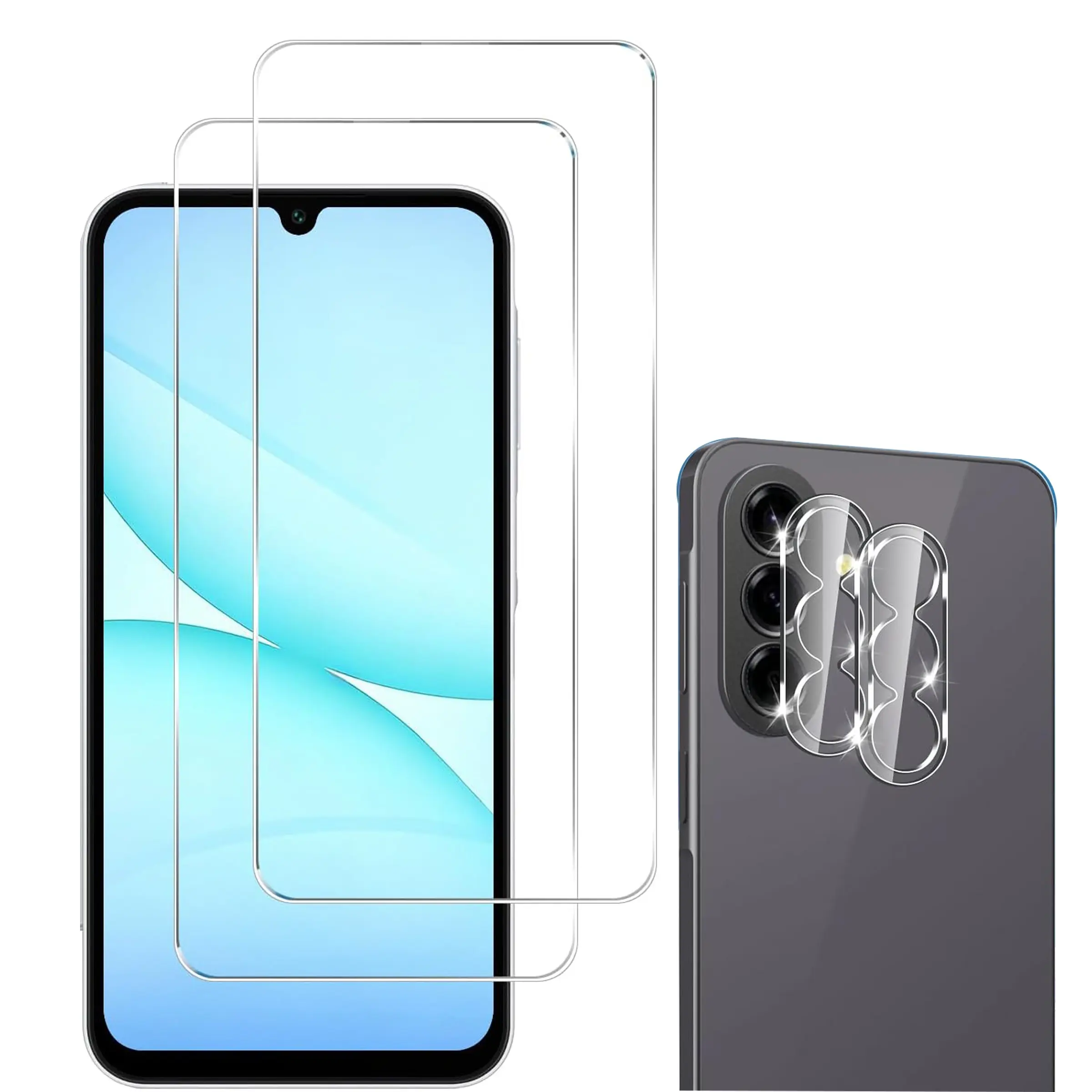2+2 Screen & Lens Protectors for Samsung Galaxy A17 5g, HD Transparent Tempered Glass, Durable Design, Perfect Fit, 2-Pack
