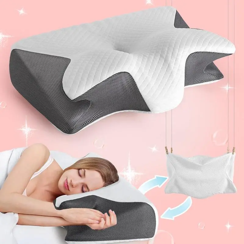 Contoured Infinity Memory Foam Cervical Pillow - Soft, Plush, Adjustable Design for All-Night Support, Ideal for Back Sleepers, Father's Day Gift Option