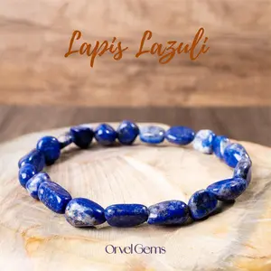 Blue Friendship Blue Bracelet Natural Lapis Lazul Chips Freeform Crystal Beaded Bracelet, Perfect for Men, Women, Couples, and Friends | Ideal for Daily Wear, Meditation, Gi