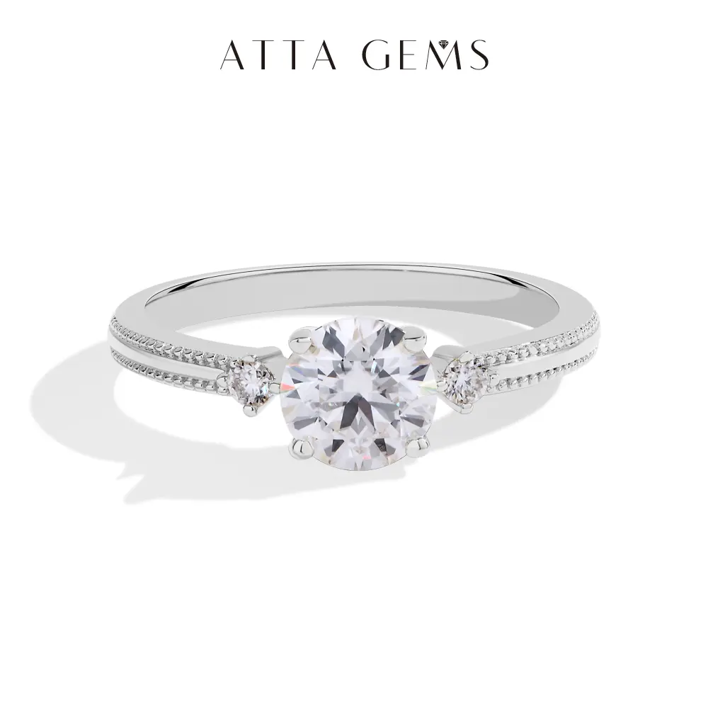Women's 1.0ct D VVS1 Round Cut Synthetic Moissanite Solitaire Engagement Ring - Promise Ring, Fine Artificial Gemstone Jewelry for Anniversary, Daily Wear R229 summerwins,summerwins