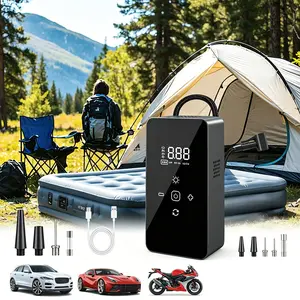 Portable Tire Inflator Air Compressor, 150 PSI Cordless Air Pump, 3X Faster Inflation, Dual Power Battery and 12V Car Plug, Auto Shut Off, Digital Display, LED Light, Car Tools, Car Accessories, Car Essentials