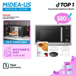 TOSHIBA 6-in-1 Inverter Countertop Microwave Oven Healthy Air Fryer Combo, MASTER Series, Broil, Convection, Speedy Combi, Even Defrost 11.3'' Turntable Sound On/Off, 27 Auto Menu, Mother’s Day
