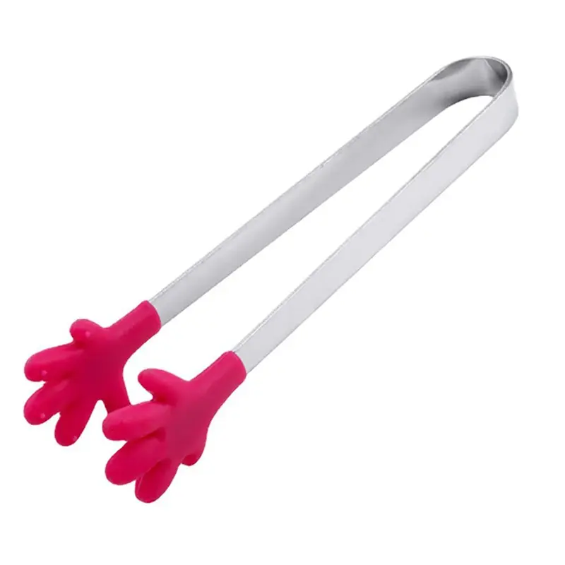 1 Piece Silicone Mini Tongs, 5in Hand-shape Food Tongs for Ice Cube, Sugar Tongs, Kids Tongs for Serving Food, Kitchen Cooking Accessories