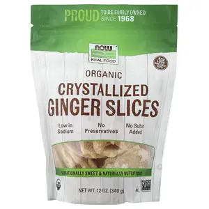 NOW Foods Real Food, Organic Crystallized Ginger Slices, 12 oz (340 g)