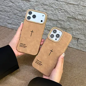 Simple Cross Psalm 46:5 Phone Case Suitable for iPhone 17 Air 16 15 14 13 12 11 Pro Max Plus X XS Max TPU Leather Anti Drop, Shockproof, Non Slip Full Screen Protective Cover-ZQ78