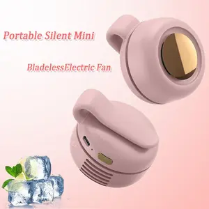 Lightweight Bladeless Waist Fan with 3 Speed Settings, Quiet Rotatable Mini Personal Fan, Works Great for Phone Cooling, Great Father's Day Gift for Travel & Outdoor Activities