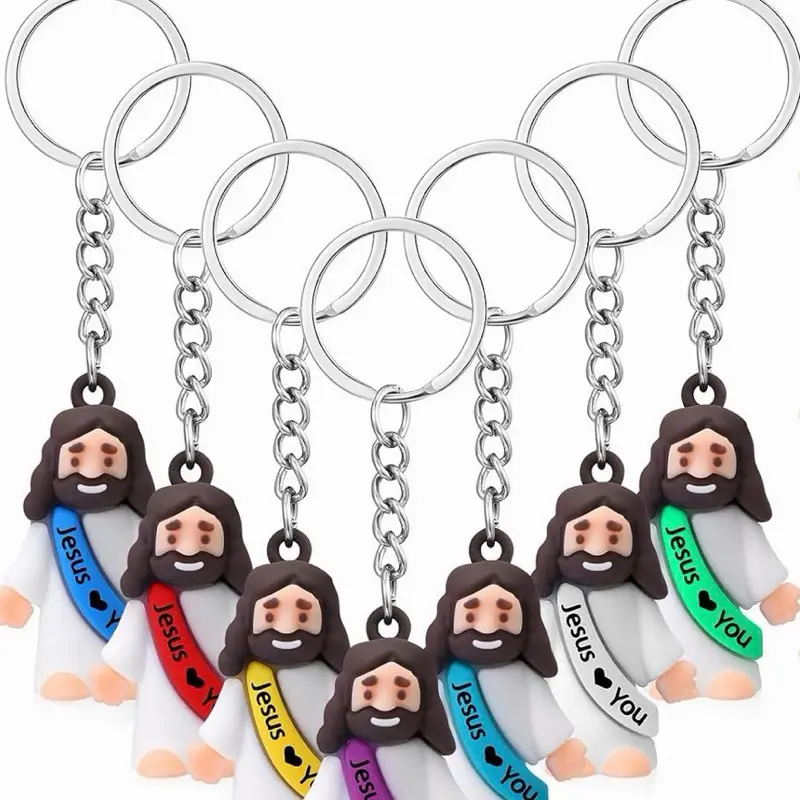 Jesus Loves You Christian Keychain - Stylish Compact Unisex Costume Jewelry, Religious Accessory Gift for Boyfriend or Girlfriend, Birthday Gift for Him or Her, Stylish Keychain
