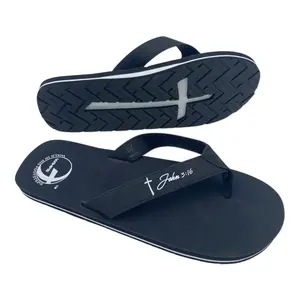 Men's Cross Bottom Sandals | Flat Sandals with Non-Slip Rubber Sole & Molded EVA Arch Support - Casual & Comfortable Flip Flop - Summer Footwear