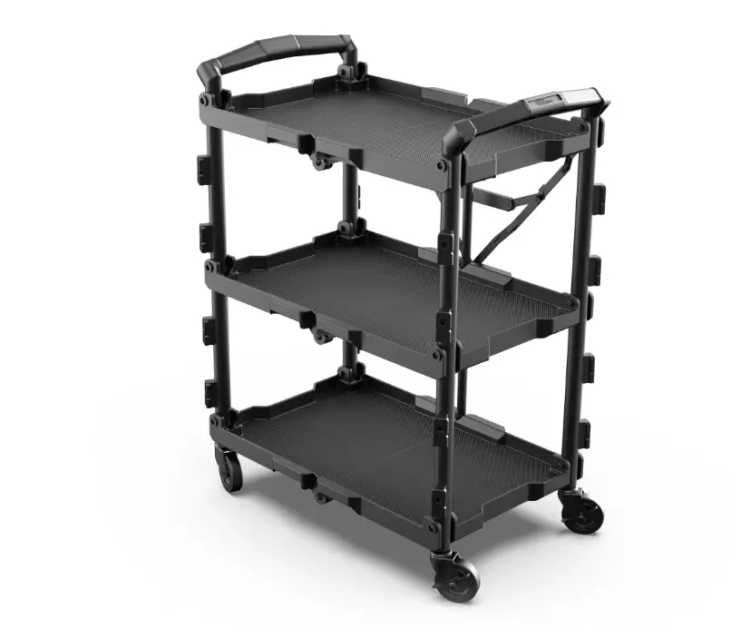 Hyper Tough Hyper Stack New Foldable Collapsible Utility Cart, Black