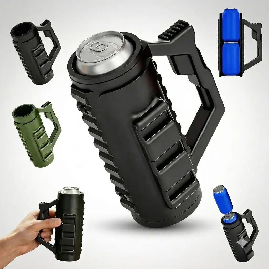 Tactical Reload Beer Koozie, 3D Printed Can Cooler Sleeve, Military Style Drink Holder for 12oz-16oz Cans, Tailgate & Outdoor Party Gift