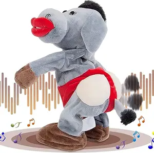 EMOIN Dancing and Singing Donkey Toy, Shaking Donkey Stuffed Animal Interactive Musical Toys Electric Plush Toys Birthday Gifts for Mom Adults Men Women