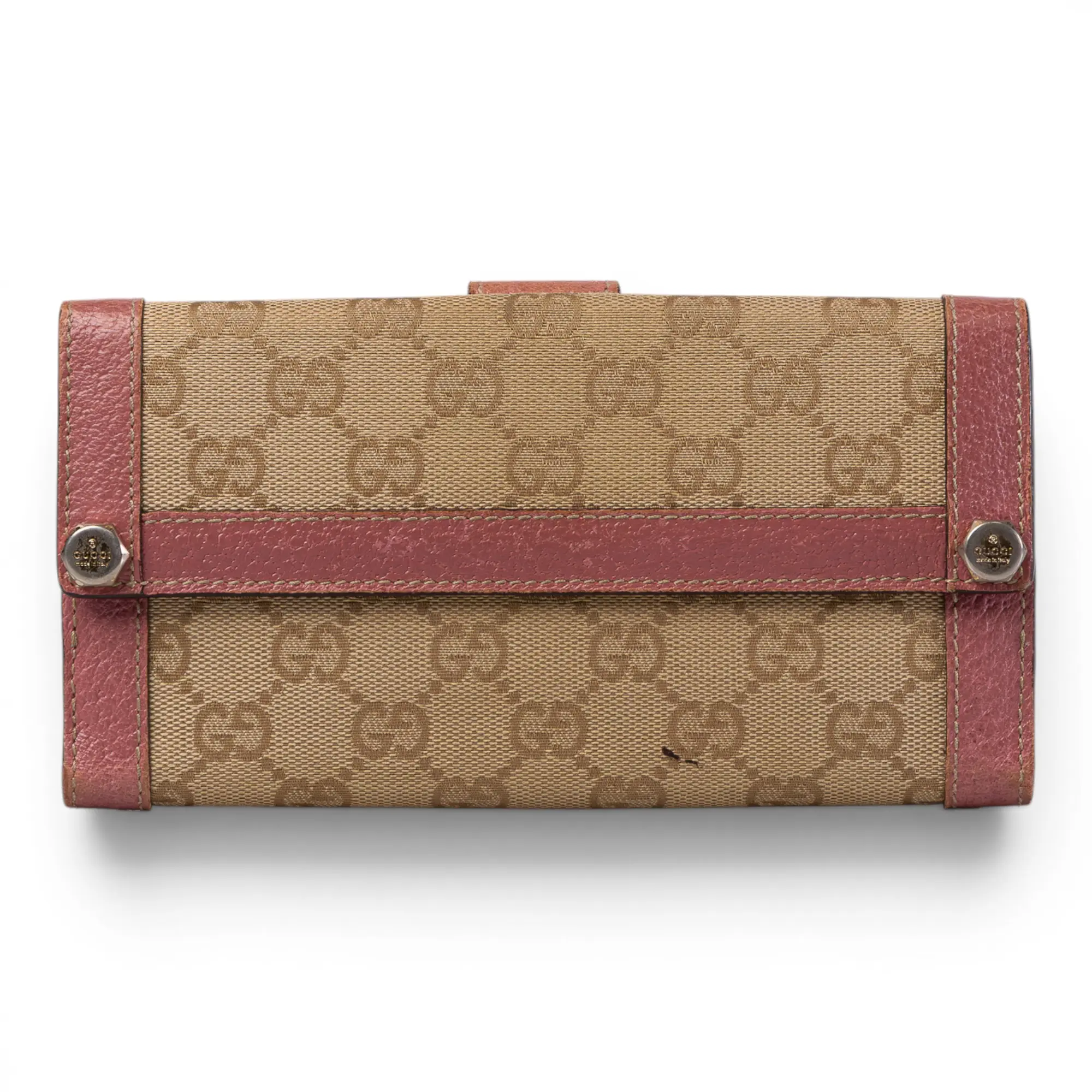 Pre-owned GUCCI Canvas Small Leather Goods Long Flap Wallet GG G26054667