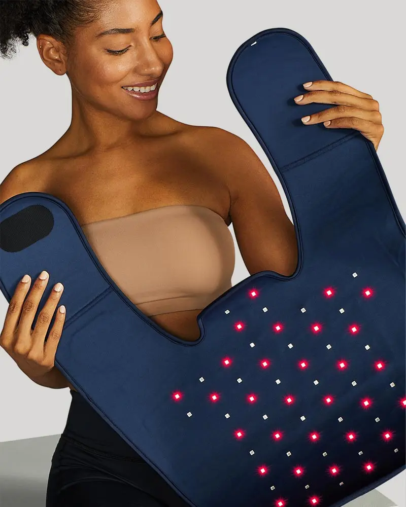 Tommie Copper Infrared & Red LED Light Therapy Neck Brace - USB Port, 880nm Deep Reach, Anti-Odor Fabric, Wipe Clean, Fresh All-Day Wear, Stress Relief for Adults, Anytime Use