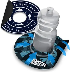 Lil Sucker Suction Cup Holder – Universal Drink Holder for Paddle Board, Kayak, ATV & Boat – Clip-On Coffee, Anti-Spill - Fish Themed Pack of 2