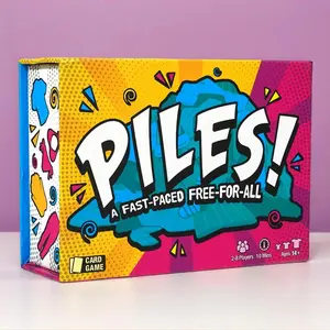 PILES ! Board Party Game, Family Night Travel Party Memory Games, Family Fun Game, Creative Gift Box & Holiday Accessories, Birthday Decorations, 1 Pack 200 Sheets Cards