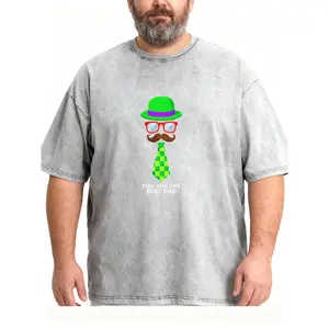 Men's Plus Size "You Are The Best Dad" Gentleman Washed T-Shirt, Funny Father's Day Short Sleeve Tee