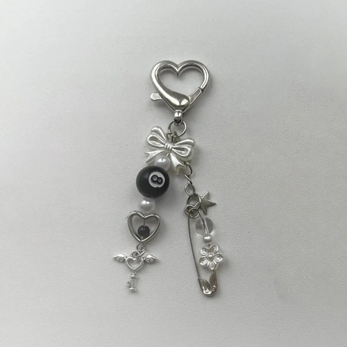 Cute Bow & Heart & Key Design Phone Chain Fashionable Cell Phone Lanyard, Portable Phone Strap, Phone Strap Holder, Phone Wrist Strap for Women & Girls, Mobile Phone Accessories, Charms, Phone Chain Wristlet