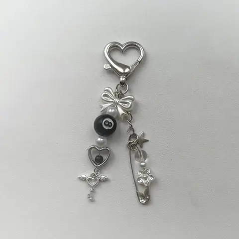 Cute Bow & Heart & Key Design Phone Chain Fashionable Cell Phone Lanyard, Portable Phone Strap, Phone Strap Holder, Phone Wrist Strap for Women & Girls, Mobile Phone Accessories, Charms, Phone Chain Wristlet