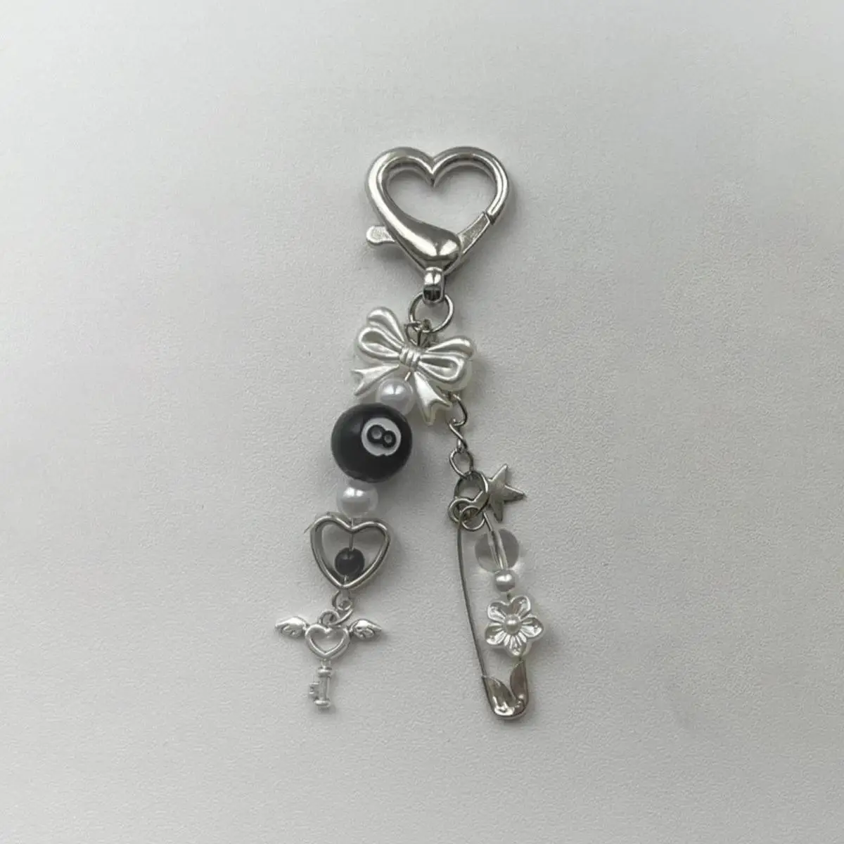 Cute Bow & Heart & Key Design Phone Chain, Fashionable Phone Lanyard, Portable Phone Strap for Women & Girls, Mobile Phone Accessories, Charms