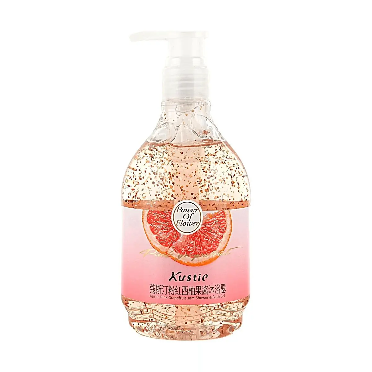 Kustie Pink Grapefruit Body Wash 580g - Gentle Exfoliating Shower Gel with Refreshing Fruity Scent
