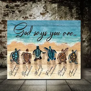 1 Piece Wooden Frame Painting, Ocean Theme Canvas Sea Turtle Beach Scene, Suitable for Office, Bathroom, and Living Room Decoration, Vivid Printed Wall Art, Decor with Inspirational Quotes, Already Framed and Ready to Hang, Suitable as a Holiday Gift for