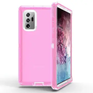 For Samsung Galaxy Note 20 - Transparent Shockproof Defender Series Case Cover - LIGHT PINK