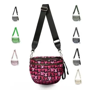 【Local Delivery】Maxoner Checkered Crossbody Bags for Women, Large Nylon Bum Bags Plus Size Fanny Pack Sling Bag Belt Bag for Women Travel