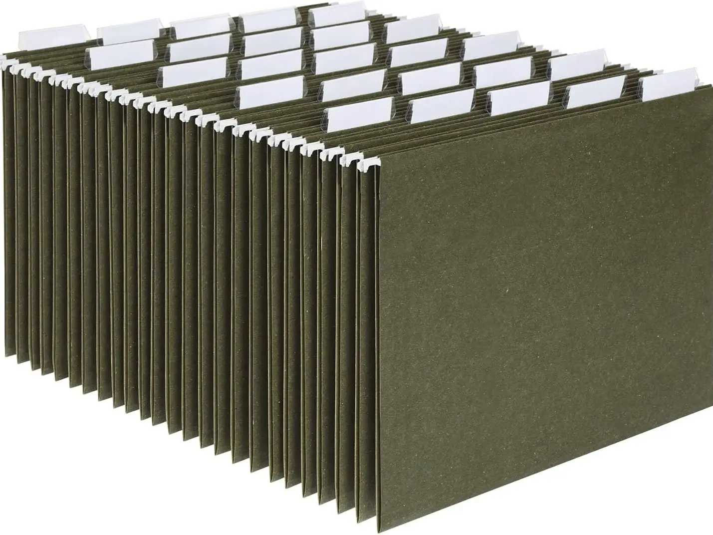 Pendaflex Hanging File Folders, Letter Size, Standard Green, 1/5-Cut Adjustable Tabs, 25 Per Box (81602), Standard Green - 1/5 Tabs