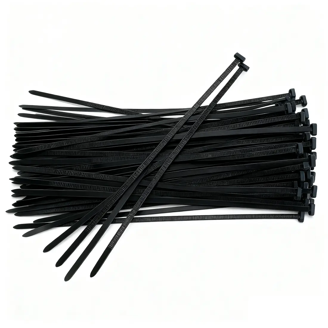 50PCS Black Nylon Self-Locking Cable Ties - Nylon Material, Durable, Abrasion-Resistant, Heat-Resistant, Easy Tool-Free Pin & Button Fastener, Compact for Cable Management, Cord Bundling, Daily Use (Computers & Office Stationery Supplies)