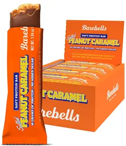 Barebells Soft Protein Bars, Salted Peanut Caramel - 12 Count, 16g High Protein Treats, Chocolate Nutrition Bar with 1g Total Sugars
