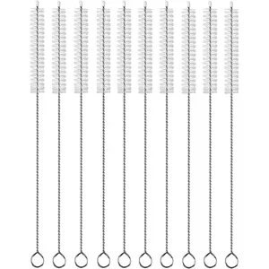 Straw Cleaner Brush Extend 12 inch, Extra Wide 12mm diam Pipe Cleaners, Extra Long Straw Brush for Sippy Cup, Water Bottle and Tubes, Drinking Straw Cleaning brush Set 10 Pack