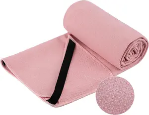 ber Hot Yoga Towel Mat, 24 x 72 inches, with Non-Slip  Grip, Secure Fit Elastic Straps