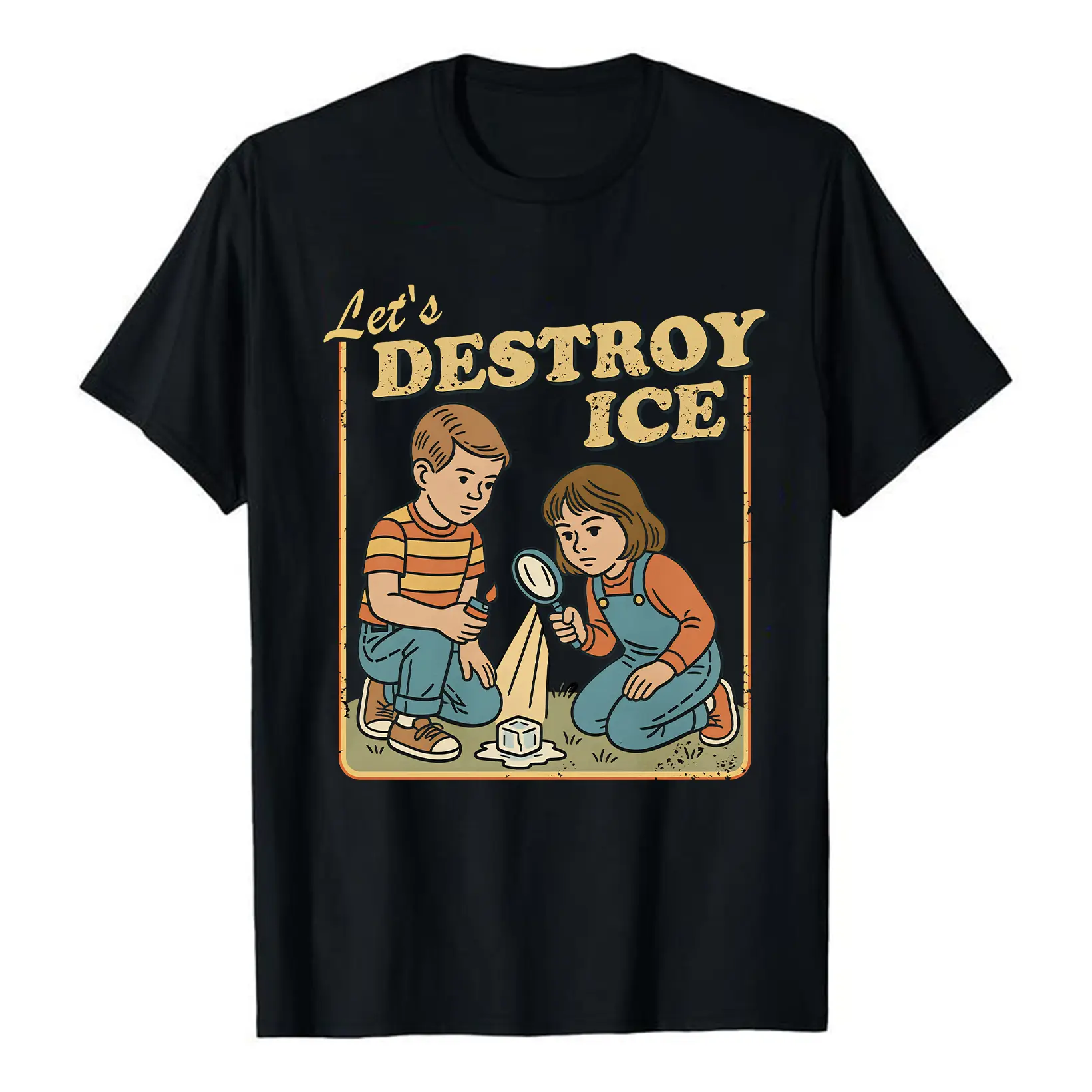 Let's DESTROY ICE Anti-Ice Graphic T-Shirt,  Cotton Anti Maga Tee, Human Rights Support Immigrant Tee, Pro Democracy Equality Shirt, Activist Gift