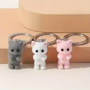 Set of 3 Cute Plush Kitten Keychains — Soft Cartoon Cat Charms (Suitable for Bags, Phones, and Headphones) — The Perfect Adorable Gift for Friends