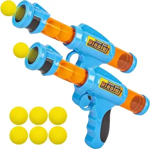 Foam Ball Launchers, Set of 2, Pump Action Shooting Toy Blasters for Kids with 12 Balls, Outdoor Summer Fun, Fetch Toy for Dogs, Great Birthday Gift for Boys and Girls