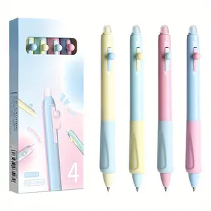 4-Pack Erasable Gel Ink Pens: Retractable Clicker Pens, 0.5mm Fine Point, Blue & Black Ink, Smooth Writing for Home, School & Office - Cute Aesthetic Pens, Perfect Mother's Day Gift