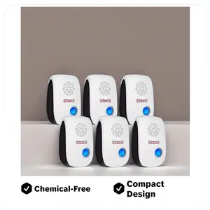 6-Pack Ultrasonic Plug-in Pest Repellent - Electronic Indoor Insect Control Flies,Mosquitoes,Ants,Roaches,Spiders,Mice Device - Household Protection for House,Kitchen,Pest Repellent Flies