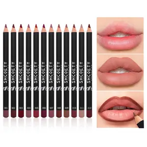 Long Lasting Matte Lip Liner,Easy Coloring Lip Liner Pencil Set, 12pcs/box Matte Lip Liners, Long-Lasting Matte Lipliner for All Occasions, Lip Makeup Cosmetic Kit, Lip Product, Lipstick Liner,
