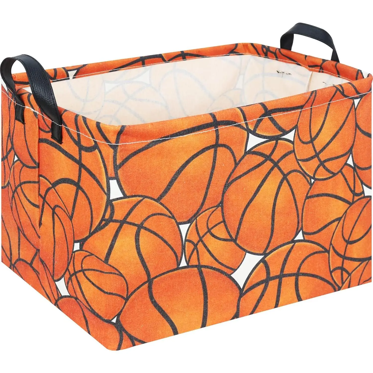 Rectangular Basketball Storage Basket Empty, Basket,Boys  Organizer,Room Decor(Basketball)