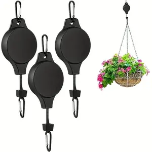 Adjustable Wheel Expandable Clothes Hanger, Plant Hook, Indoor Outdoor Plant Hanger, Garden Basket Flower Pot Bird Feeder Holder